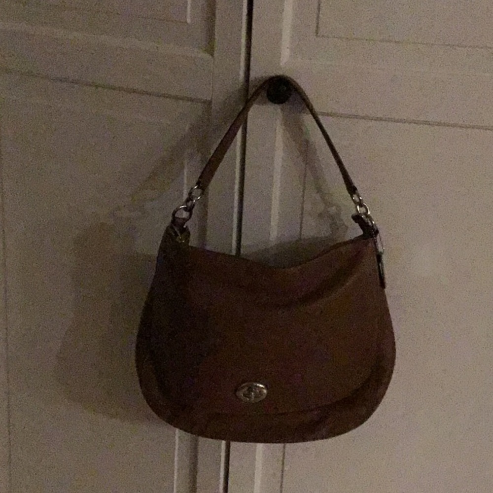 Coach Hobo Bag , Tan, Leather Gem